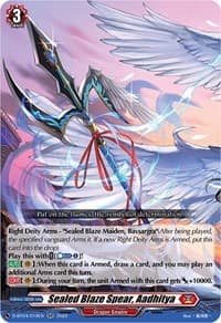 Sealed Blaze Spear, Aadhitya - D-BT04: Awakening of Chakrabarthi - Cardfight Vanguard card