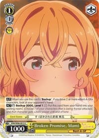 Broken Promise, Mami - Rent-A-Girlfriend - Weiss Schwarz card
