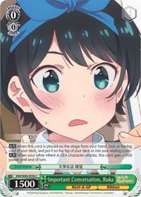 Important Conversation, Ruka - Rent-A-Girlfriend - Weiss Schwarz card