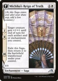 Michiko's Reign of Truth - Kamigawa: Neon Dynasty - Magic: The Gathering card