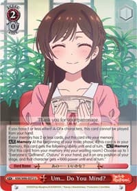 Um... Do You Mind? - Rent-A-Girlfriend - Weiss Schwarz card