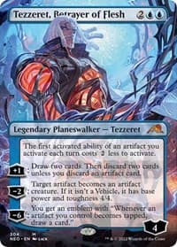 Tezzeret, Betrayer of Flesh (Borderless) - Kamigawa: Neon Dynasty - Magic: The Gathering card
