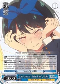 At Least a "Trial Run", Ruka - Rent-A-Girlfriend - Weiss Schwarz card