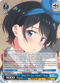 "What Do You Think?" Ruka - Rent-A-Girlfriend - Weiss Schwarz card