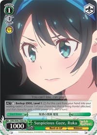 Suspicious Gaze, Ruka - Rent-A-Girlfriend - Weiss Schwarz card