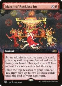 March of Reckless Joy (Extended Art) - Kamigawa: Neon Dynasty - Magic: The Gathering card