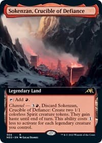 Sokenzan, Crucible of Defiance (Extended Art) - Kamigawa: Neon Dynasty - Magic: The Gathering card
