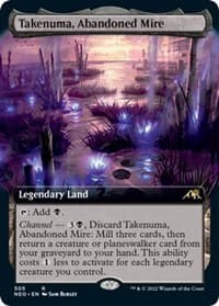 Takenuma, Abandoned Mire (Extended Art) - Kamigawa: Neon Dynasty - Magic: The Gathering card