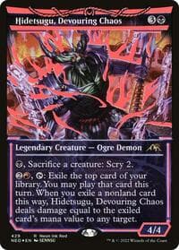 Hidetsugu, Devouring Chaos (Neon Red) - Kamigawa: Neon Dynasty - Magic: The Gathering card