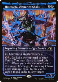Hidetsugu, Devouring Chaos (Neon Blue) - Kamigawa: Neon Dynasty - Magic: The Gathering card