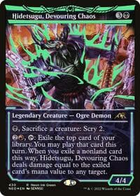 Hidetsugu, Devouring Chaos (Neon Green) - Kamigawa: Neon Dynasty - Magic: The Gathering card