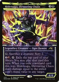 Hidetsugu, Devouring Chaos (Neon Yellow) (WPN Exclusive) - Kamigawa: Neon Dynasty - Magic: The Gathering card