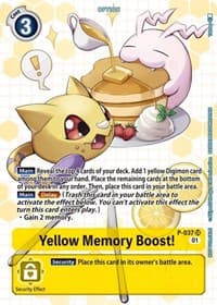 Yellow Memory Boost! - P-037 (Next Adventure Box Promotion Pack) - Digimon Promotion Cards - Digimon Card Game card