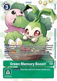 Green Memory Boost! - P-038 (Next Adventure Box Promotion Pack) - Digimon Promotion Cards - Digimon Card Game card