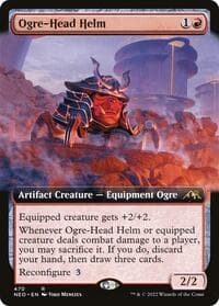 Ogre-Head Helm (Extended Art) - Kamigawa: Neon Dynasty - Magic: The Gathering card