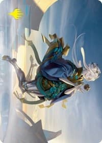 Moonfolk Puzzlemaker Art Card (Gold-Stamped Signature) - Art Series: Kamigawa: Neon Dynasty - Magic: The Gathering card