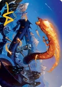 Atsushi, the Blazing Sky Art Card (10/81) (Gold-Stamped Signature) - Art Series: Kamigawa: Neon Dynasty - Magic: The Gathering card