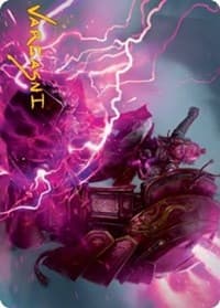 Voltage Surge Art Card (Gold-Stamped Signature) - Art Series: Kamigawa: Neon Dynasty - Magic: The Gathering card