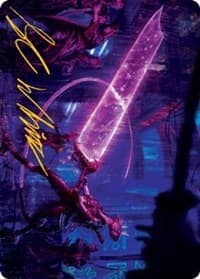 Enormous Energy Blade Art Card (Gold-Stamped Signature) - Art Series: Kamigawa: Neon Dynasty - Magic: The Gathering card