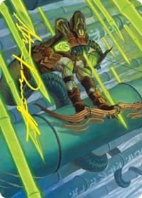 Bamboo Grove Archer Art Card (Gold-Stamped Signature) - Art Series: Kamigawa: Neon Dynasty - Magic: The Gathering card