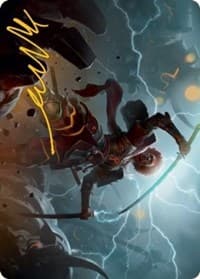 Raiyuu, Storm's Edge Art Card (Gold-Stamped Signature) - Art Series: Kamigawa: Neon Dynasty - Magic: The Gathering card
