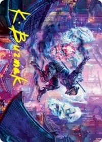 Thousand-Faced Shadow Art Card (Gold-Stamped Signature) - Art Series: Kamigawa: Neon Dynasty - Magic: The Gathering card