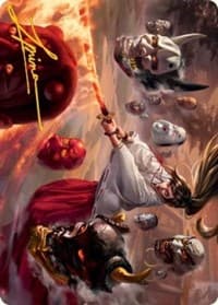 Unquenchable Fury Art Card (Gold-Stamped Signature) - Art Series: Kamigawa: Neon Dynasty - Magic: The Gathering card