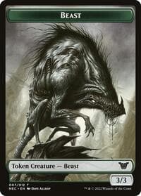 Beast // Treasure Double-Sided Token - Commander: Kamigawa: Neon Dynasty - Magic: The Gathering card