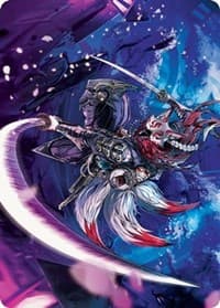 Blade-Blizzard Kitsune Art Card - Art Series: Kamigawa: Neon Dynasty - Magic: The Gathering card