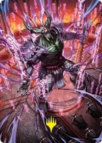 Hidetsugu, Devouring Chaos Art Card (Gold-Stamped Signature) - Art Series: Kamigawa: Neon Dynasty - Magic: The Gathering card