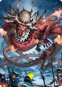 Atsushi, the Blazing Sky Art Card (61/81) (Gold-Stamped Signature) - Art Series: Kamigawa: Neon Dynasty - Magic: The Gathering card