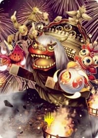 March of Reckless Joy Art Card (Gold-Stamped Signature) - Art Series: Kamigawa: Neon Dynasty - Magic: The Gathering card