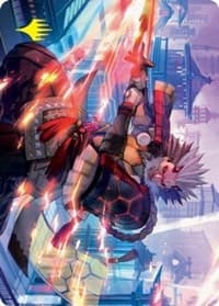 Isshin, Two Heavens as One Art Card (69/81) (Gold-Stamped Signature) - Art Series: Kamigawa: Neon Dynasty - Magic: The Gathering card