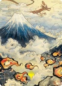 Mountain (299) Art Card (Gold-Stamped Signature) - Art Series: Kamigawa: Neon Dynasty - Magic: The Gathering card