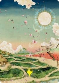 Plains (293) Art Card (79/81) (Gold-Stamped Signature) - Art Series: Kamigawa: Neon Dynasty - Magic: The Gathering card