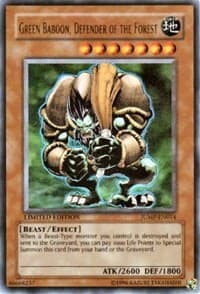 Green Baboon, Defender of the Forest - Shonen Jump Magazine Promos - YuGiOh card