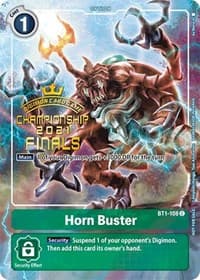 Horn Buster (2021 Championship Finals Tamer's Evolution Pack) - Release Special Booster 1.0 - Digimon Card Game card