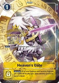 Heaven's Gate (2021 Championship Finals Tamer's Evolution Pack) - Starter Deck 03: Heaven's Yellow - Digimon Card Game card