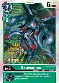 Okuwamon (2021 Championship Finals Event Pack Alt-Art Gold Stamp Set) - Release Special Booster 1.0 - Digimon Card Game card