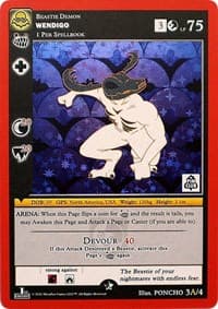 Wendigo - 3A (Pin Club Nightfall Mystery Collection 1st Edition) - Miscellaneous Promos - MetaZoo card