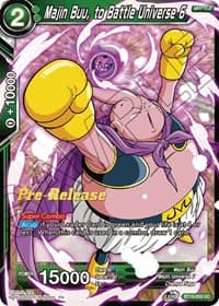 Majin Buu, to Battle Universe 6 - Realm of the Gods Pre-Release Cards - Dragon Ball Super: Masters card