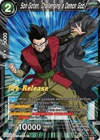 Son Goten, Challenging a Demon God - Realm of the Gods Pre-Release Cards - Dragon Ball Super: Masters card