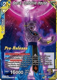 Beerus, Combative Impulse - Realm of the Gods Pre-Release Cards - Dragon Ball Super: Masters card