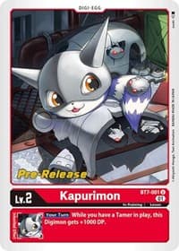 Kapurimon - Next Adventure Pre-Release Cards - Digimon Card Game card