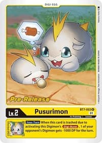 Pusurimon - Next Adventure Pre-Release Cards - Digimon Card Game card