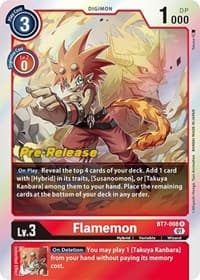 Flamemon - Next Adventure Pre-Release Cards - Digimon Card Game card