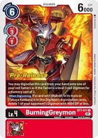 BurningGreymon - Next Adventure Pre-Release Cards - Digimon Card Game card