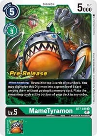 MameTyramon - Next Adventure Pre-Release Cards - Digimon Card Game card