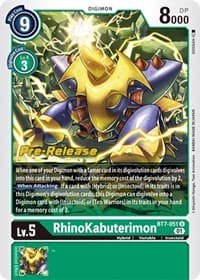 Rhinokabuterimon - Next Adventure Pre-Release Cards - Digimon Card Game card