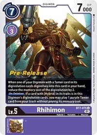 Rhihimon - Next Adventure Pre-Release Cards - Digimon Card Game card